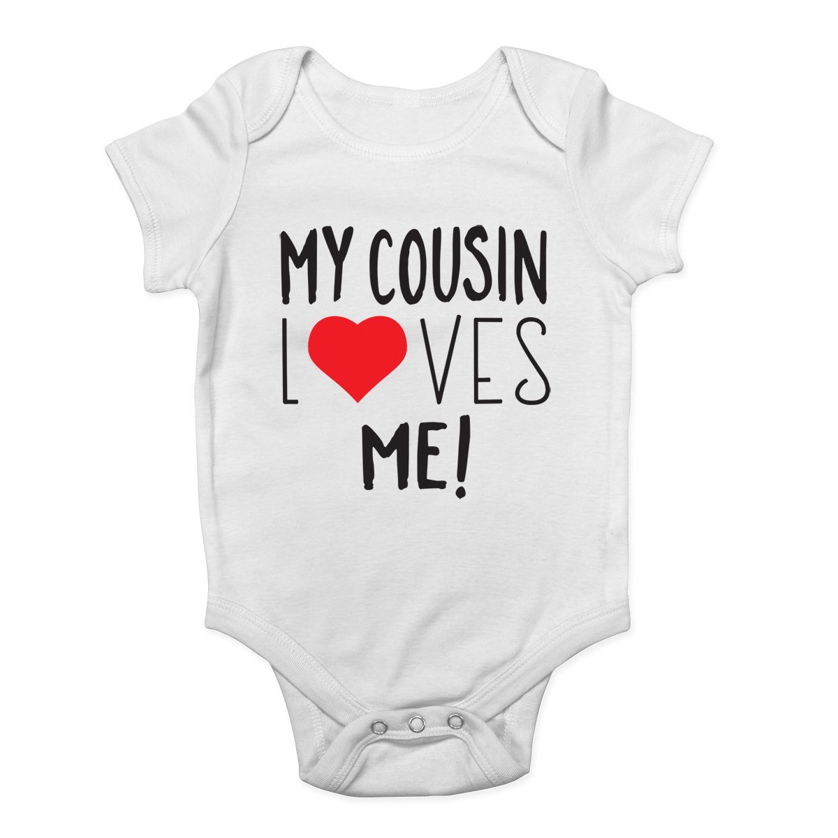 My Cousin Loves Me Cute Boys and Girls Baby Vest Bodysuit White