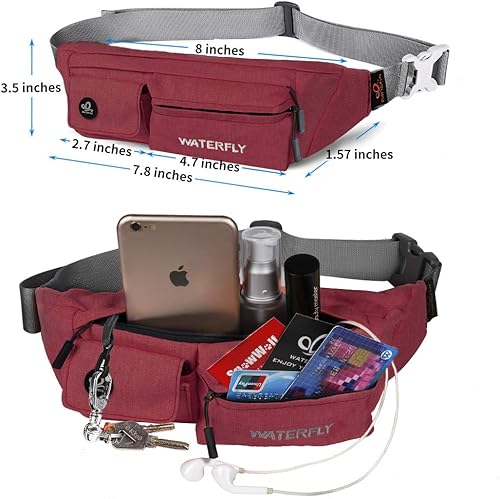 Miniatura 2 de Waterfly - Cangurera de poliéster, suave, angosta, resistente al agua, para hombre y mujer, para guardar iPhone 8 y Samsung S6