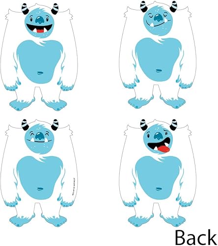 Miniatura 3 de Big Dot of Happiness Yeti to Party  Decoraciones DIY Abominable Muñeco de nieve para fiesta o fiesta de cumpleaños  Juego de 20