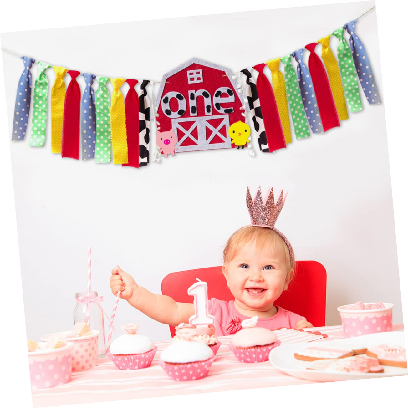 VICASKY 3piezas Banderín De Cumpleaños De Para Primer Cumpleaños De Decoración De Fiesta De Animales Celebraciones