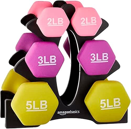 Amazon Basics Neoprene Dumbbell Hand Weights for Exercise and Muscle