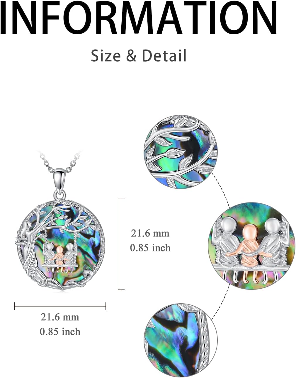 TOUPOP Gifts for Mom Mother and Daughter/Son Necklace Sterling Silver Tree of Life Jewelry Birthday for Women Wife Grandma