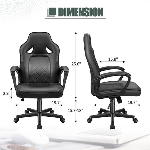 Miniatura 3 de Silla para juegos de PC Silla de escritorio para computadora Cómoda Silla de oficina Estilo de carreras Silla ejecutiva de cuero PU con soporte