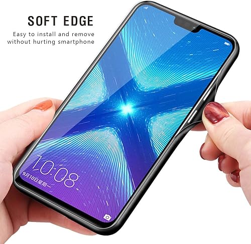 Miniatura 3 de Eouine Funda para Huawei Y9 2019, antiarañazos, a prueba de golpes, de vidrio templado, con parachoques de silicona suave para smartphone Huawei Y9