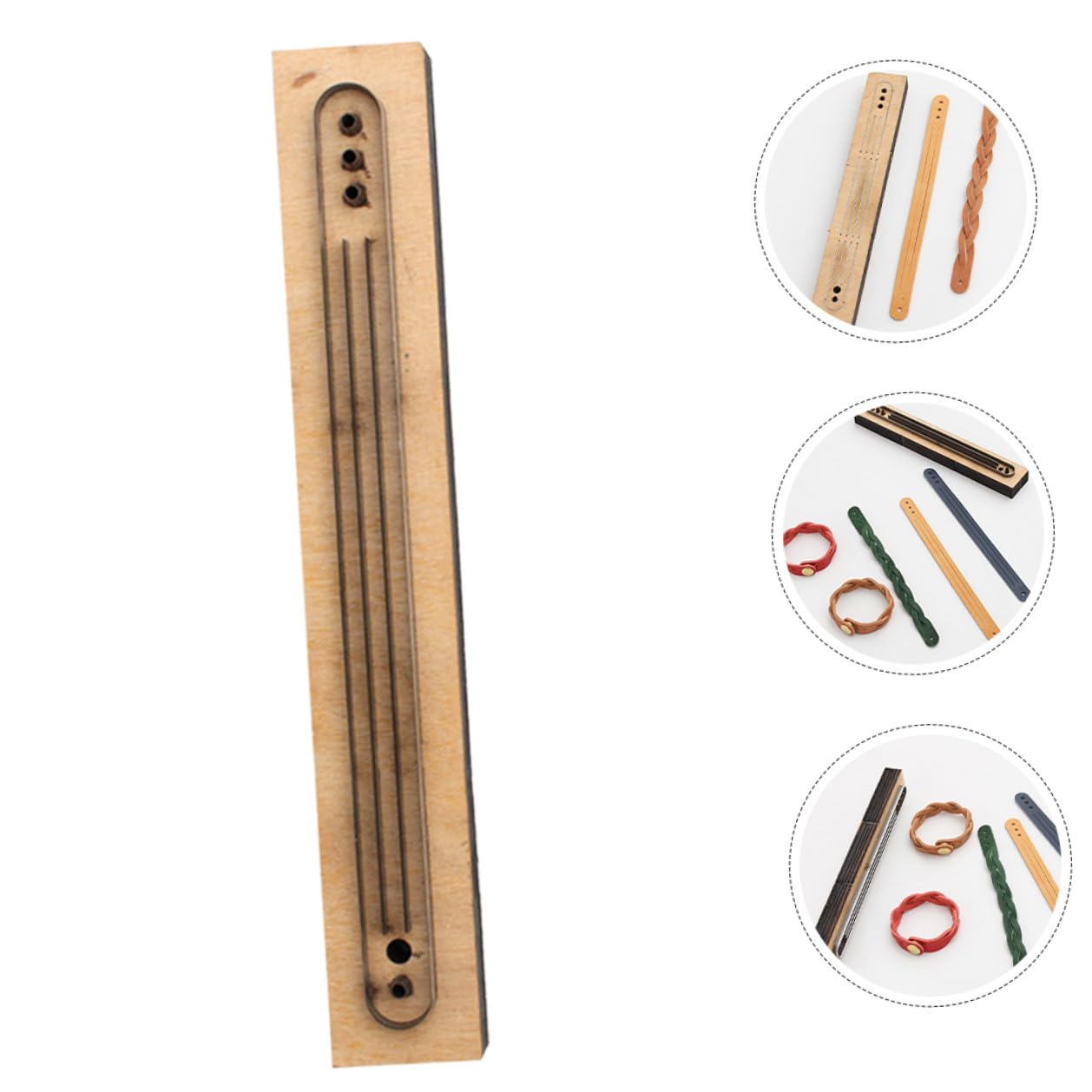 DIYEAH 3 Piezas Troquel de Corte para Cuero Molde de Madera para Manualidades DIY Pulseras Herramienta Duradera para Artesanos Principiantes y Profesionales