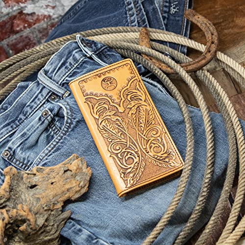 HOOEY Leather Men's Western Rodeo Wallet (Phoenix - Tan/Brown)4