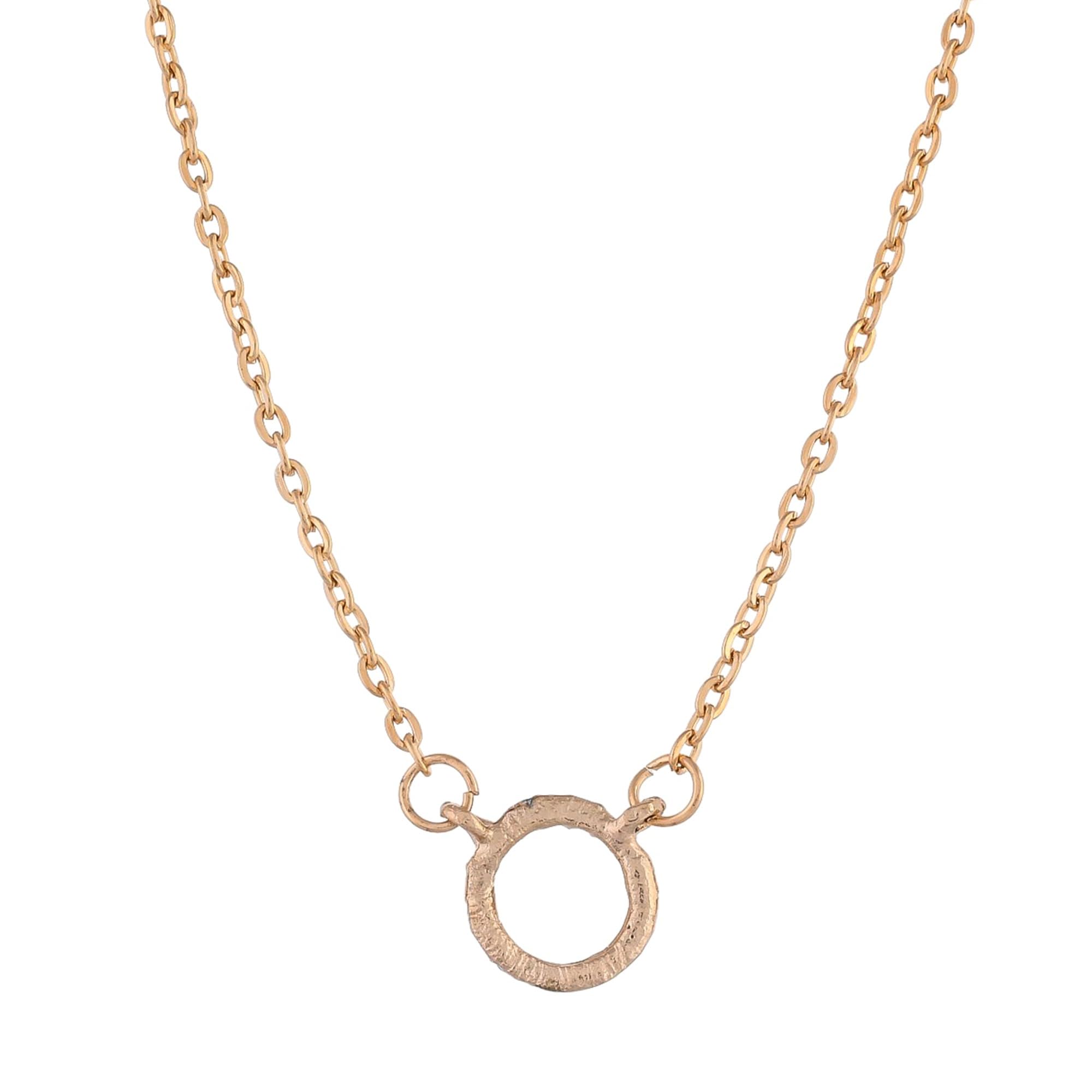 Serenity Circle Charm Necklace Plated