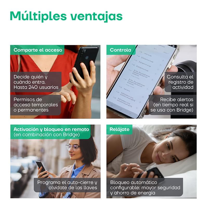 Arregui CYCLO + BRIDGE Cerradura Electrónica con App Móvil y Tarjeta RFID | Control desde Smartphone | Ideal Oficinas y Locales | Seguridad IP65 sin Llave | Control Remoto Compatible Google y Alexa