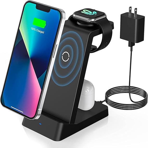Wireless Charging Station, 18W Fast Wireless Charger for