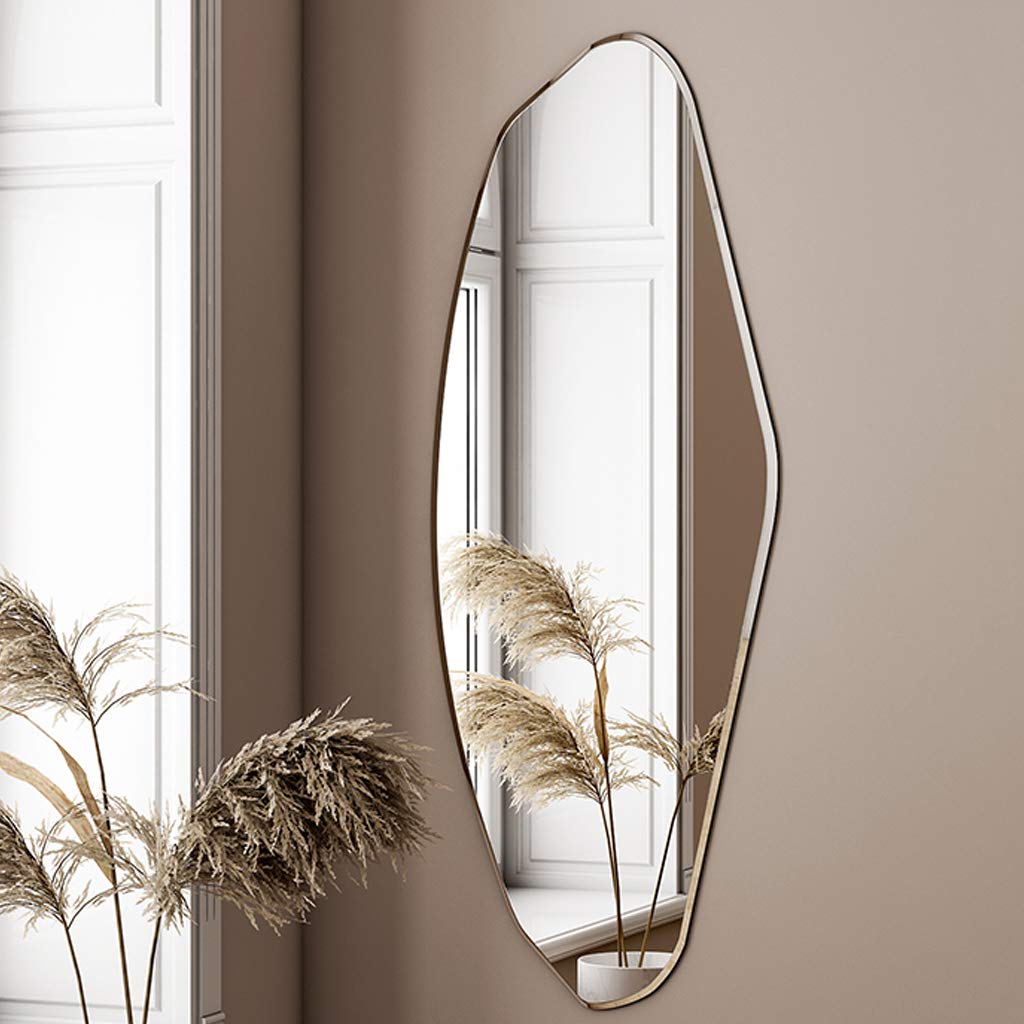 Specchio Espejo de tocador de pared, espejo de baño irregular para el hogar, decoración de pared, espejo de maquillaje/baño, espejo decorativo para sala de estar, dormitorio y entrada, HD a prueb