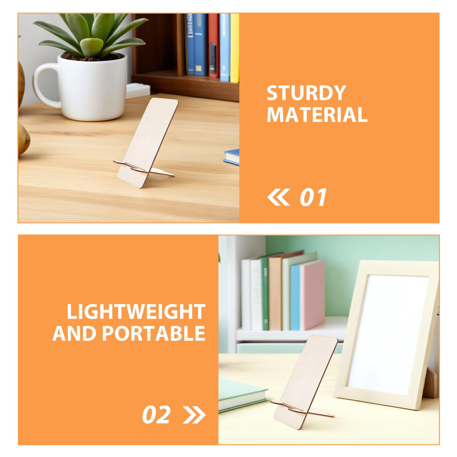 Supporto per Telefono in Legno Grezzo Portatile da Scrivania Mini Supporto per Cellulare e Tablet Set da 25 Pezzi per Ufficio e Casa Design Creativo e Naturale per Uso