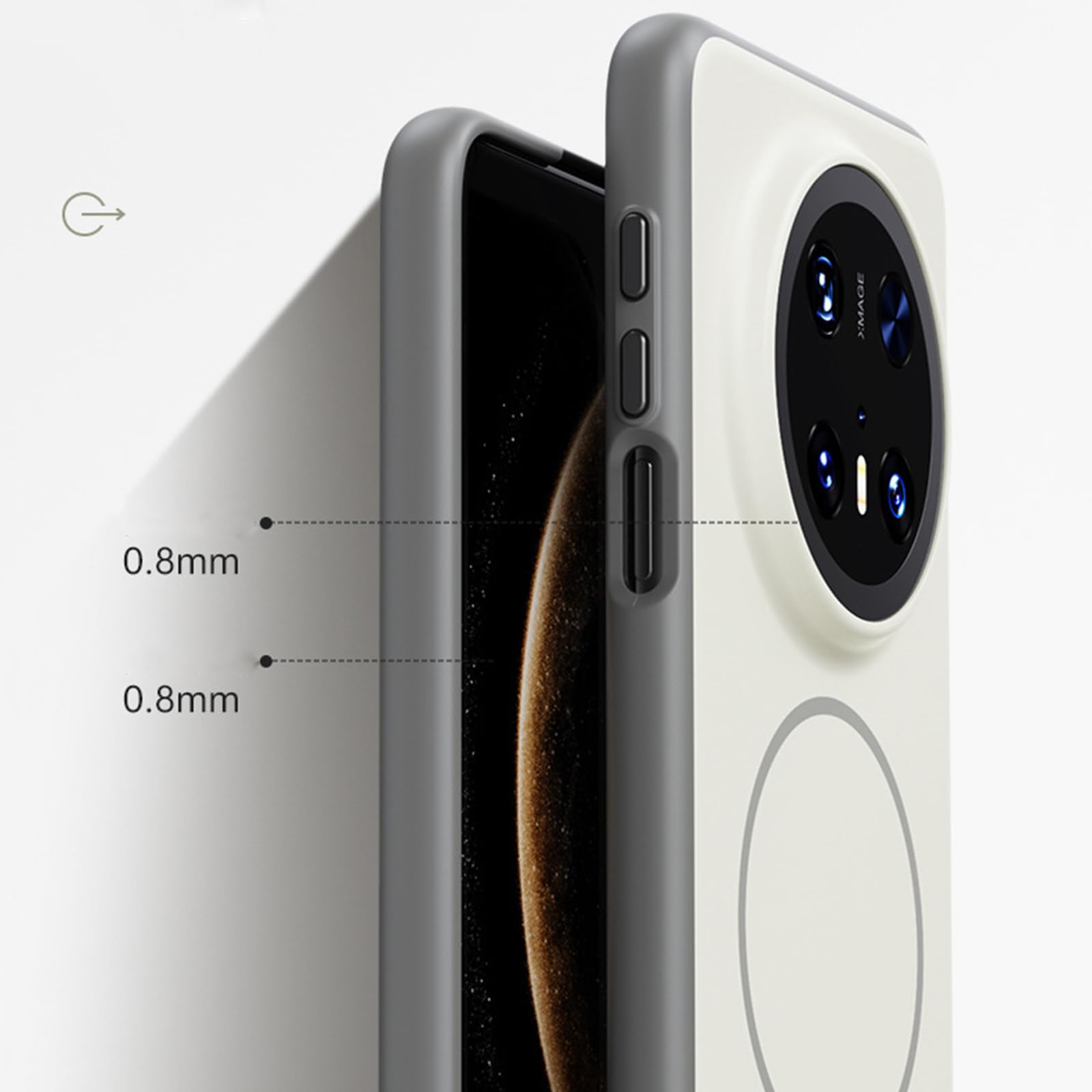 Magnetisch Hülle für Huawei Mate 80 ProMax/80 Pro/80, Dünne Gefrostet rutschfeste Schutzhülle Unterstützt Drahtlose Aufladung Handyhülle,Schwarz,8