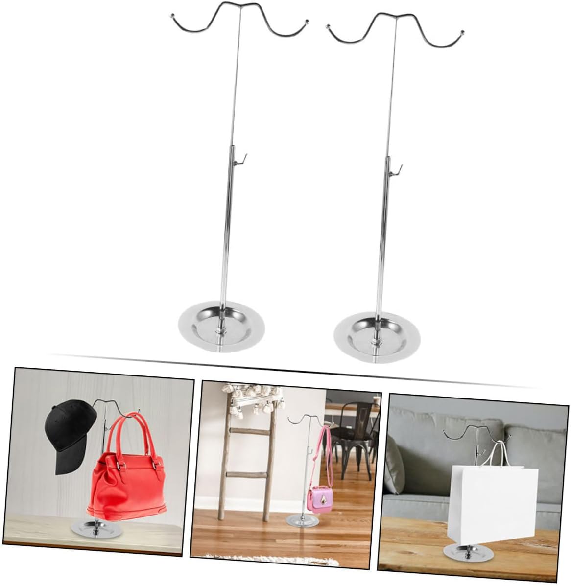 2pcs Metal Handbag Rack Purse Display Stand Bag Holder Adjustable Height