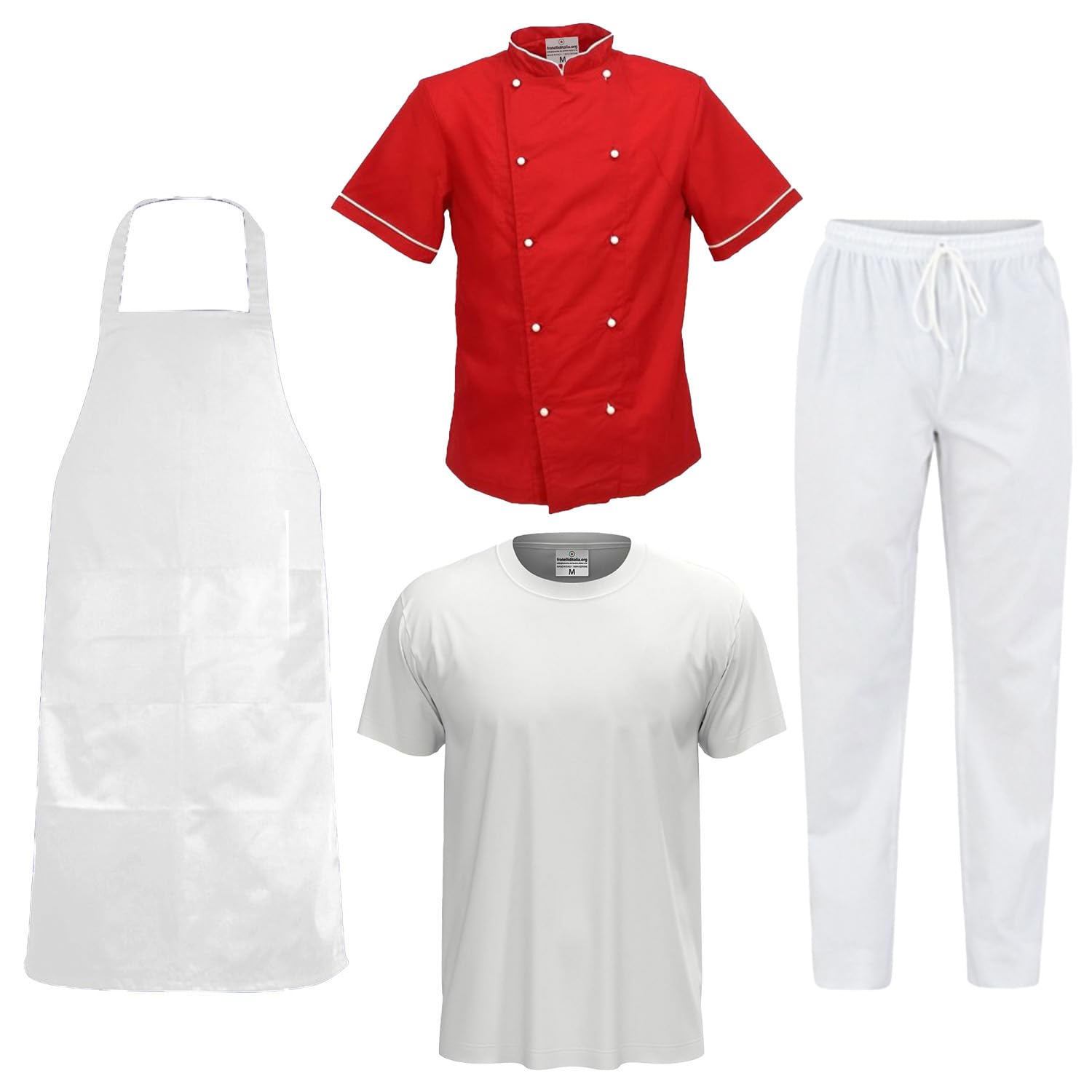 fratelliditalia.org Kit Chef Pasticceria Cucina Forno Personalizzabile Completo con Giacca T-Shirt Grembiule e Pantaloni Made in Italy