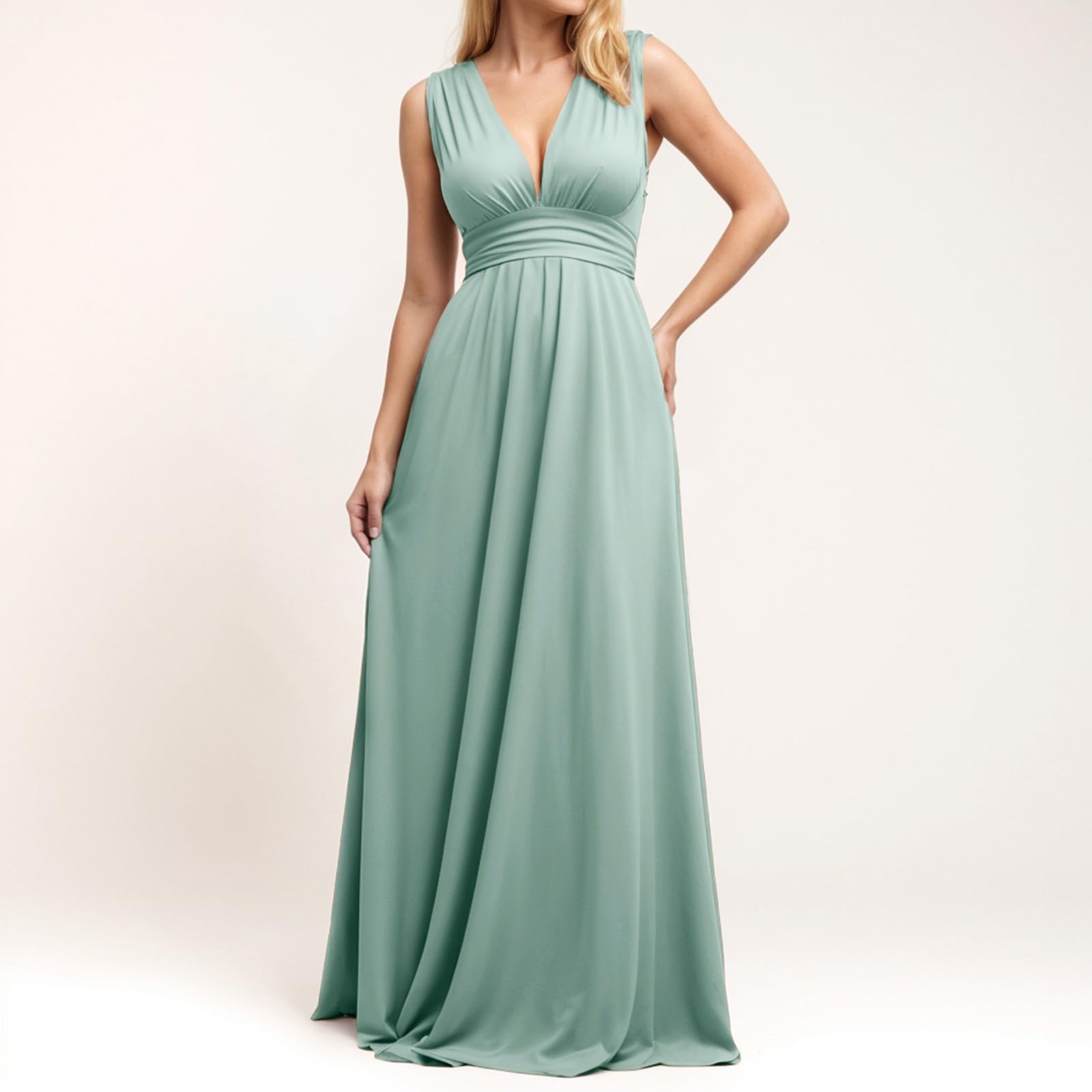 Robe Infinity avec Bandeau, Robe Demoiselle d'honneur Femme Convertible, Longue, Grande Taille, Multi-Way, Soirée,Mariage Invitée - 2