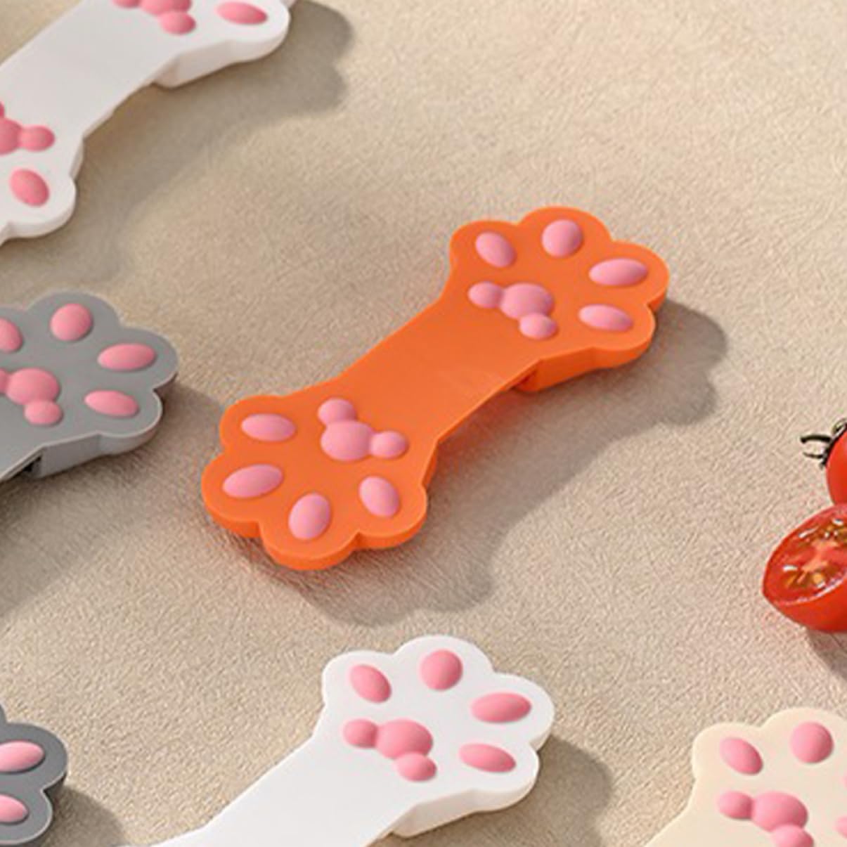 MAGICLULU 8pièces Clips Alimentaires Silicone Forme De De Chat Pince à Snacks Et De Scellage pour Aliments Accessoires pour Cuisine
