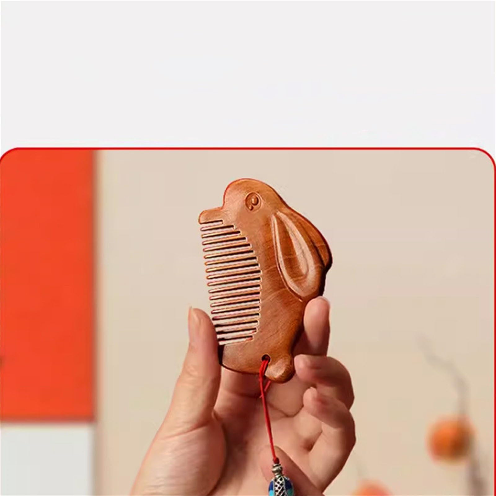 MRKU Peine de Madera portátil para Aniversario, pequeño Peine para Hombres y Mujeres.