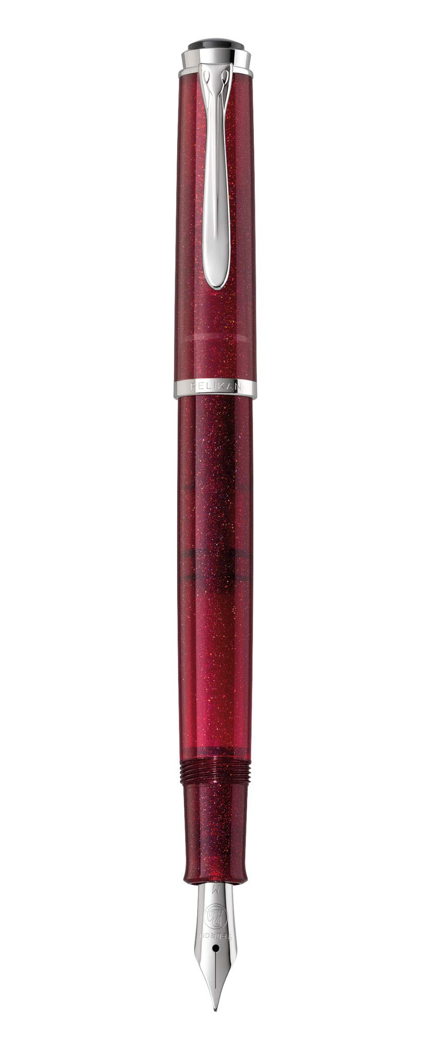 Pelikan Special Edition Piston Fountain Pen Classic M205 Star Ruby in Folding Box Feder B Burgundy pink