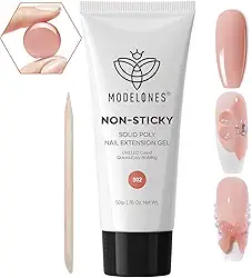 modelones Gel sólido Builder para unhas, não pegajoso, atualizado, poli extensão, gel rígido nude para arte 3D, moldagem para iniciantes, 50 g