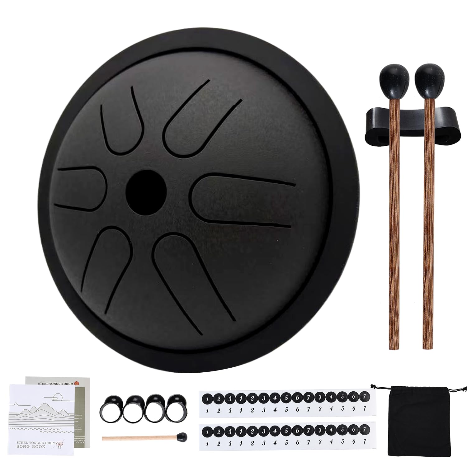 Yahpetes Steel Tongue Drum Musical Percussion Instrument Metal Rain Drum for Outside 5 5 Inch 6 Notes C-Key