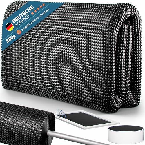 poolomio Bâche solaire pour piscine noire rectangulaire 700 x 350 cm | Bâche de protection solaire de piscine 180 µm à découper | Bâche de piscine isolante thermique à picots | Bâche solaire robuste