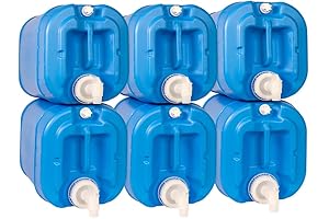 100% Food Grade, BPA-Free, 5 Gallon Stackable Water Containers 6-Pack