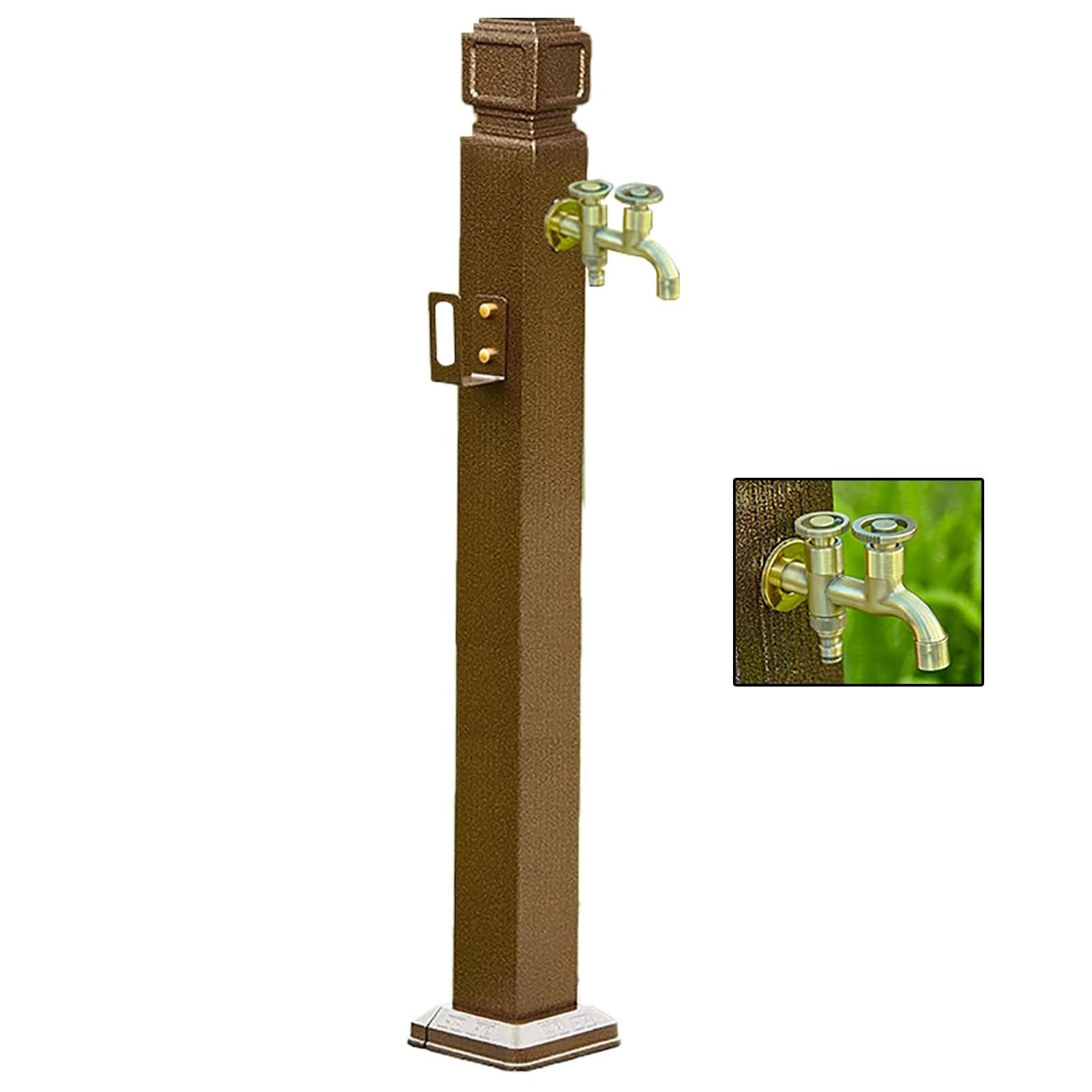 BHGFYXBS Freestanding Garden Water Column, Outdoor Garden Water Column, Vertical Garden Water Column, Courtyard Faucet Post For Irrigation And Watering,Yellow-5.7 * 5.7 * 37.4in