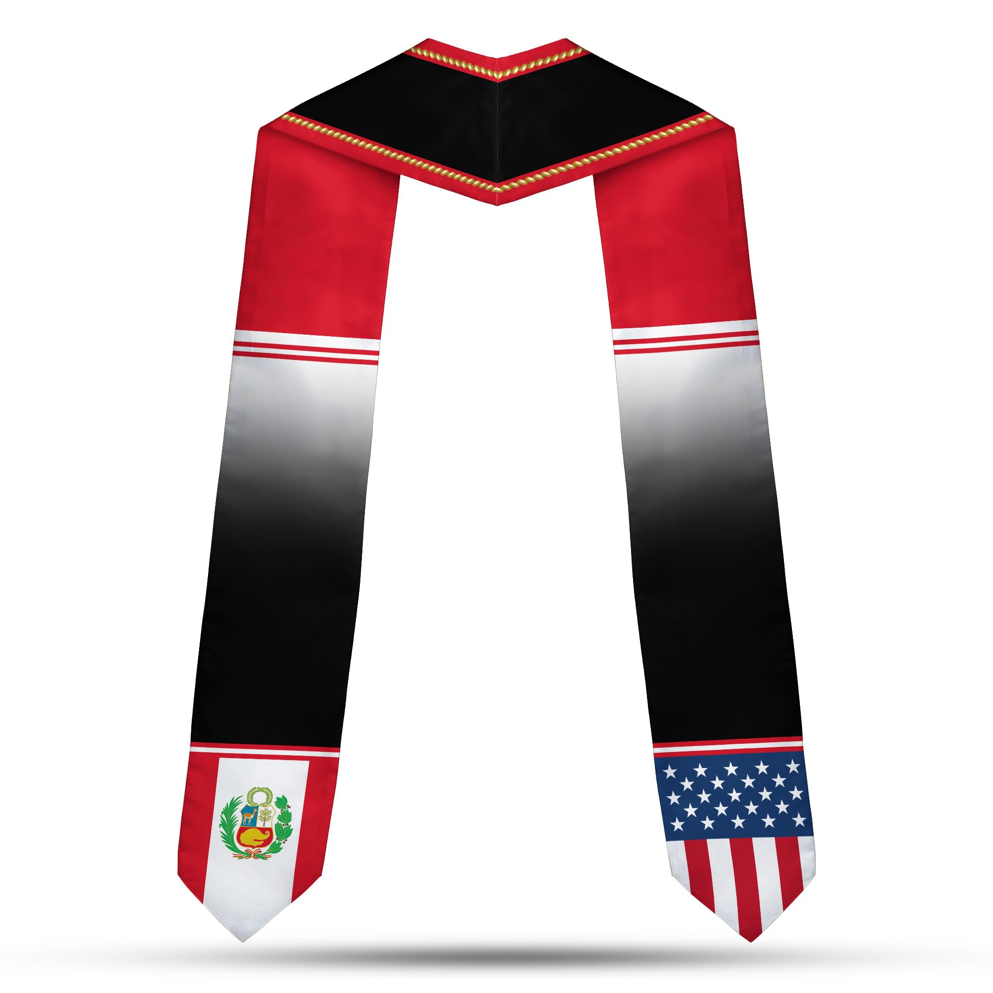 MonkeyVan Peruvians Graduation Sash, Peru Graduation Stole Custom Personalized Peruvians American Flag Graduation Sash 2025 Style 4