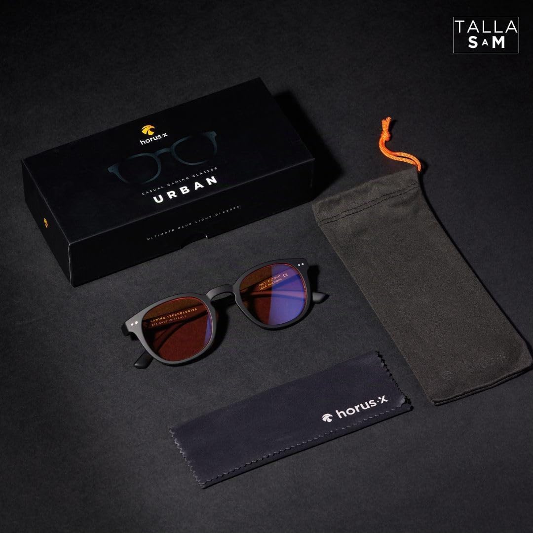 Horus X • Gafas Luz Azul Hombre Mujer | Gafas Filtro Luz Azul para Pantalla Anti Fatiga & Migraña Ocular | Urban V3