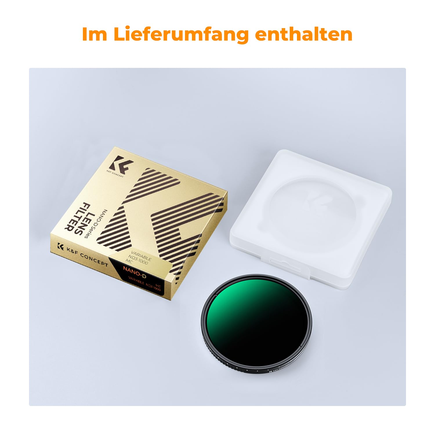 K&F Concept Variabler ND Filter 55mm ND3-ND1000 Graufilter (1.5-10 Blendenstufen) （Nano-Dazzle）