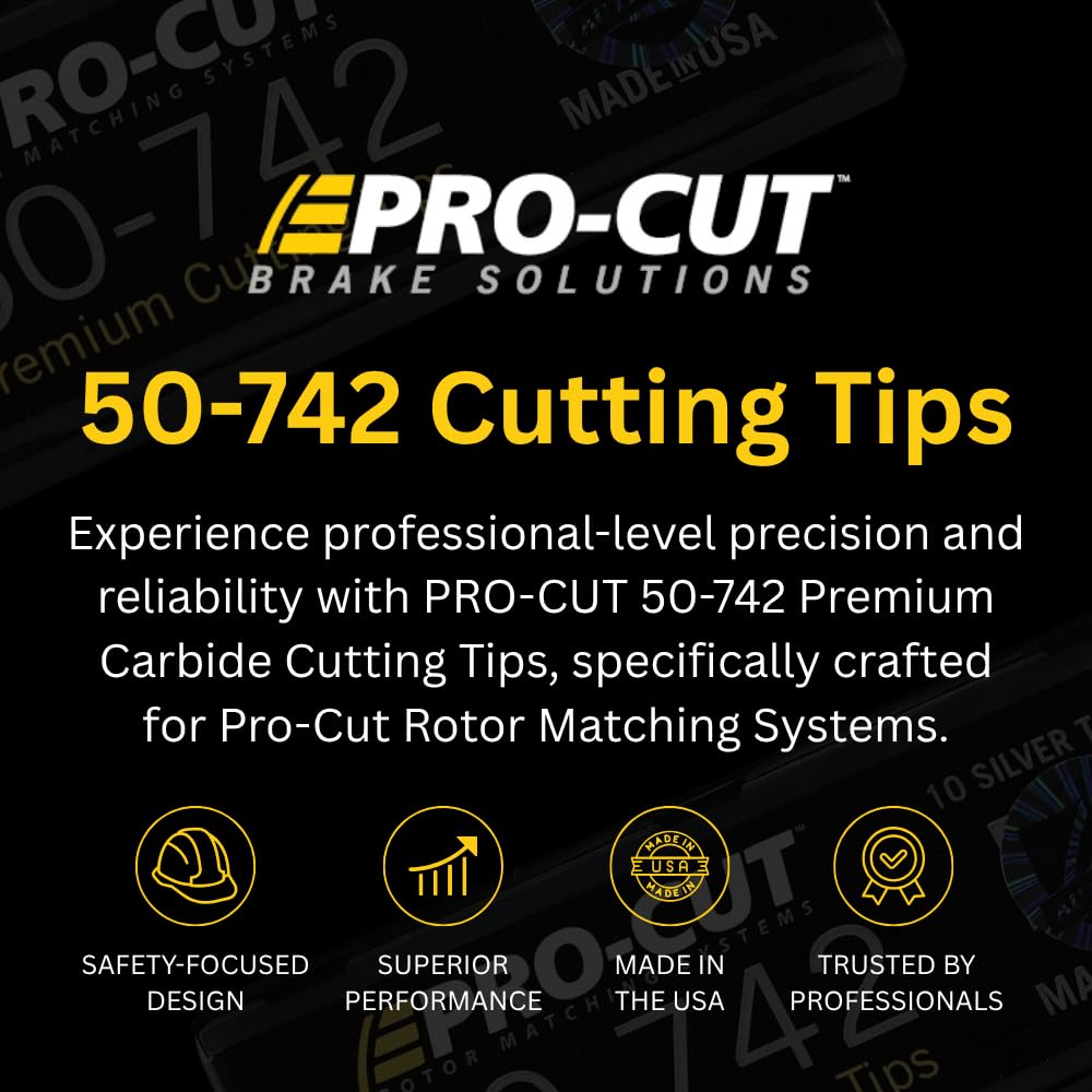 PRO-CUT 50-742 Premium Carbide Cutting Tips Precision Brake Lathe Bits for Rotor Matching Systems | Made in USA 10 Pack product thumbnail 3
