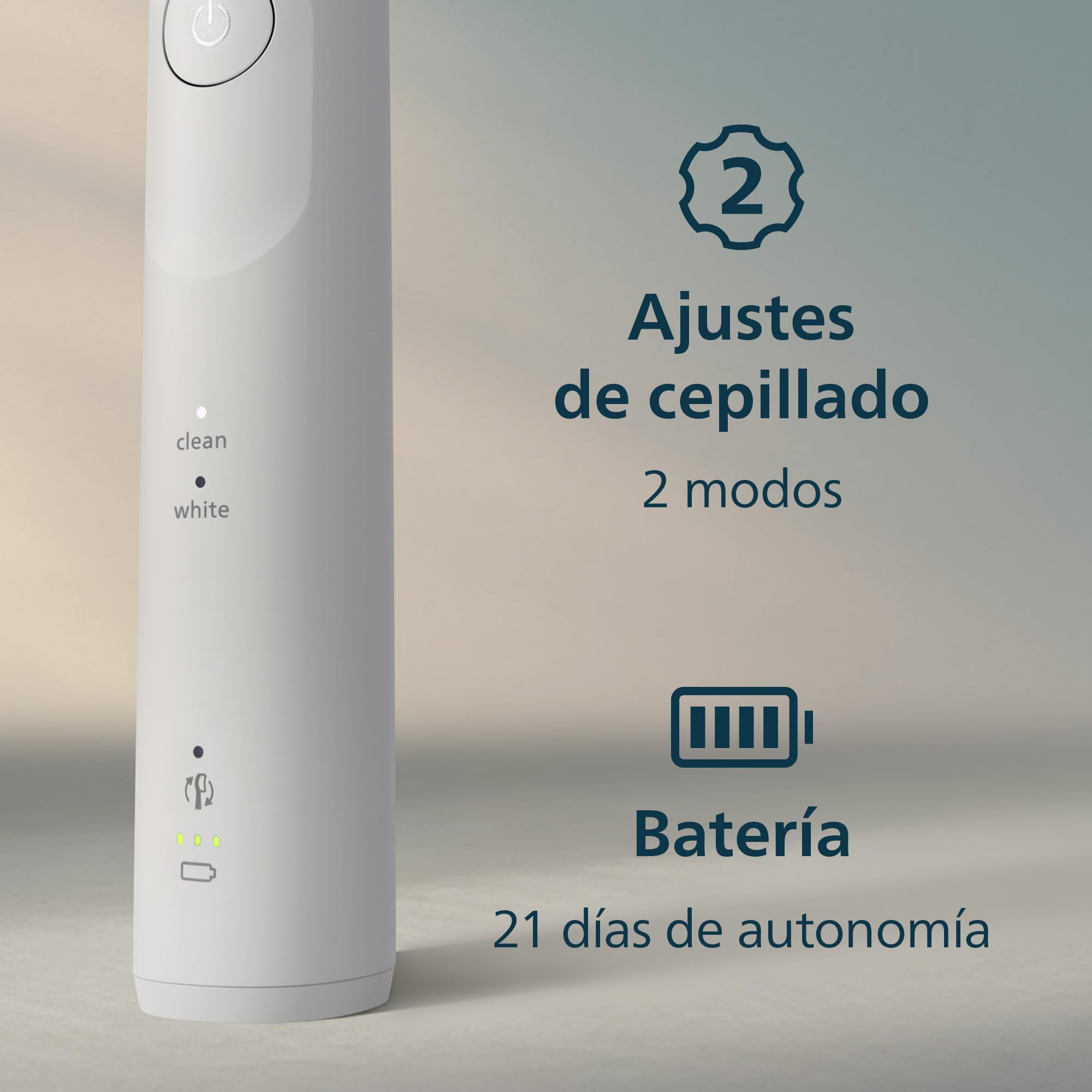 Philips Sonicare 5500 cepillo dental eléctrico, sónico con 1 nivel de intensidad, alerta de presión, EasyStart, SmarTimer y BrushPacer, blanco, modelo HX7110/01 [Nueva Tecnología]
