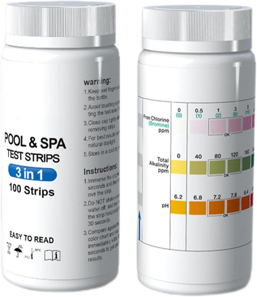 Spa Test Strips for Hot Tub | Spa Hot Tub Swimming Pool Test Strips | Hot Tub Test Strips, Quick and Accurate Pool Water Test Kit, Pool Testing Kit ...