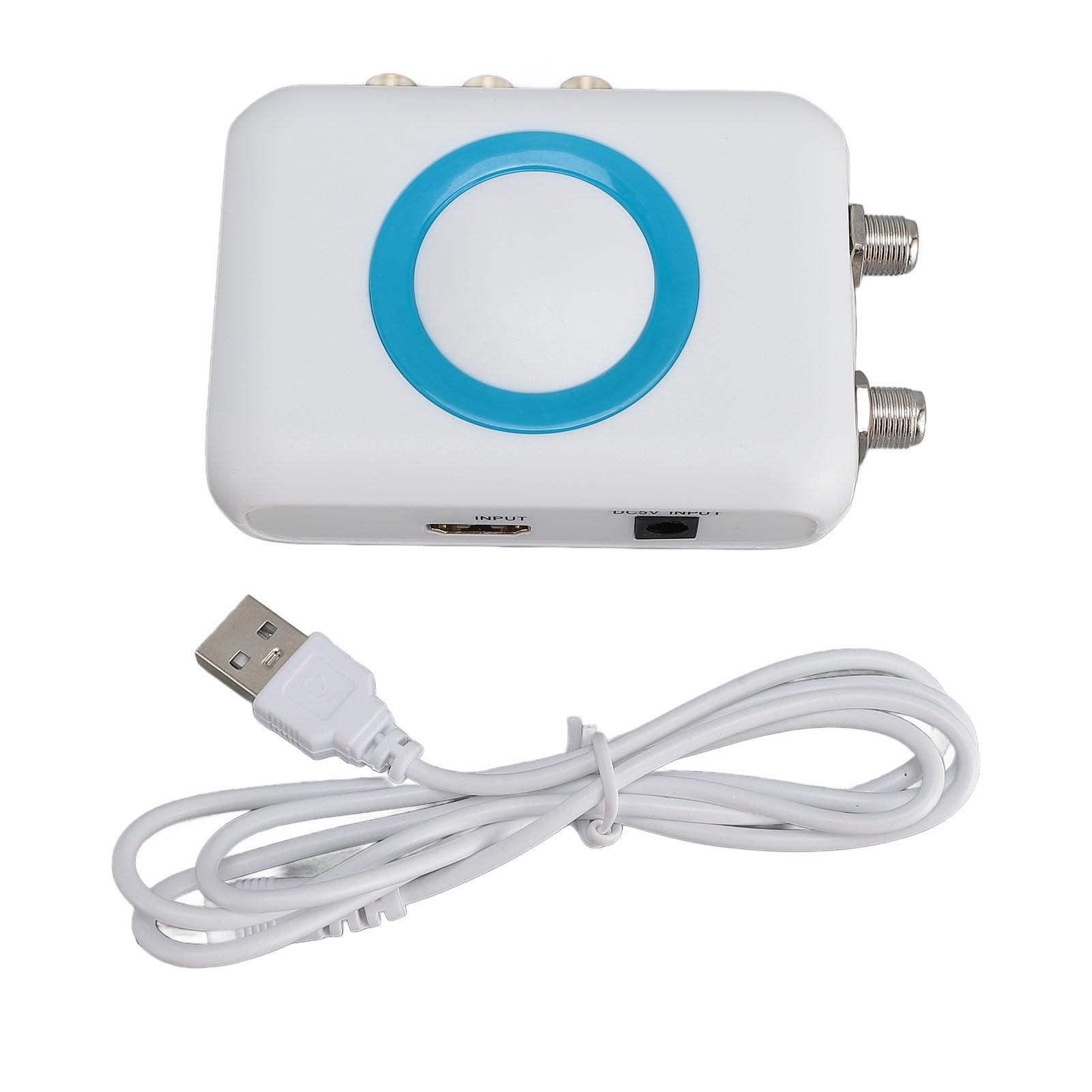 Goshyda RF-Modulator, HDMI-zu-Koaxial-RF/R CA-Konverter, VHF-Modulator-Adapter mit F-Typ-Buchse/Antenne, EIN-/Ausgang für DVR-Laptop-Kabelbox, HD-Digitalvideo zu