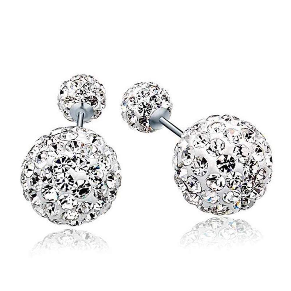 1 para eleganckich kolczyków z rhinestone kolczyki błyszczące diamentowe kolczyki okrągłe stadniny kolczyki biżuteria akcesoria prezent dla dziewcząt kobiet srebrny wysokiej jakości