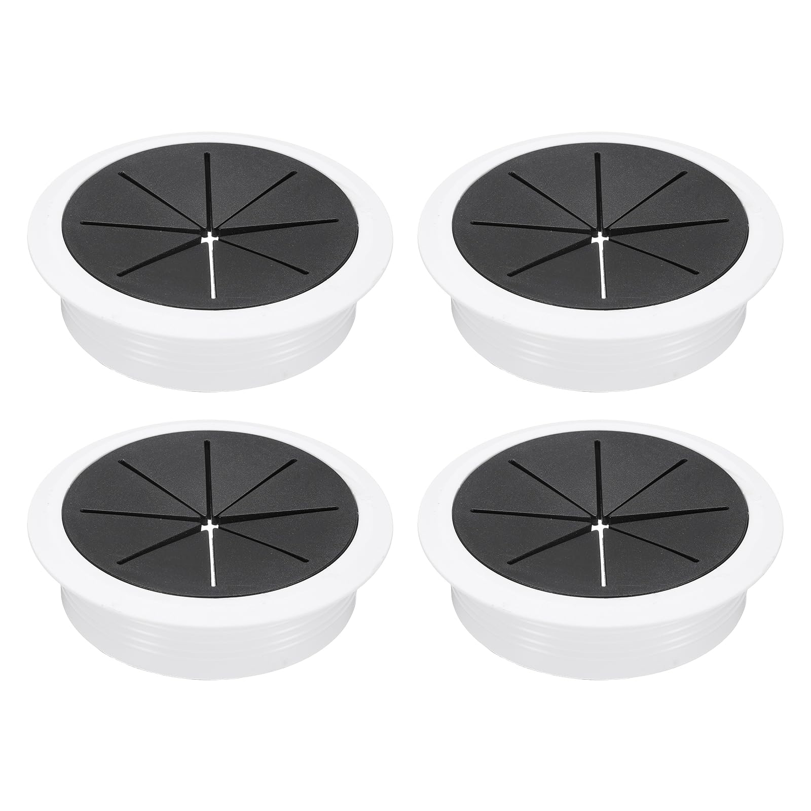 uxcell 4 Pcs Desk Grommet, 3.15 inch 80mm Desk Cable Hole Cover Wire Hole Insert for Home Office Table Cabinet Cord Organizer, Black/White
