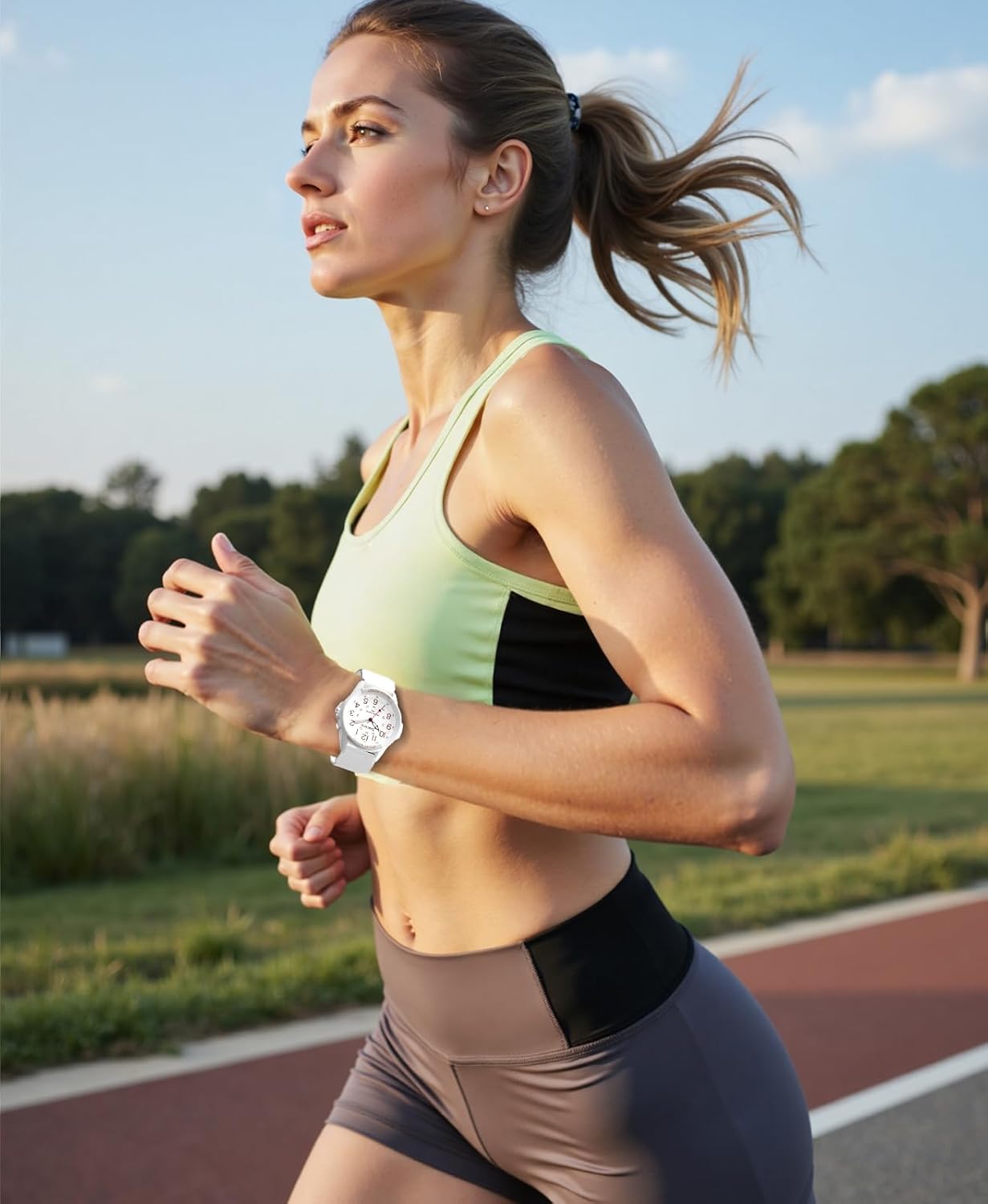 Watch for Men Women Big Face Classic Analog Quartz Sports Backlight Unisex Waterproof Nurse Watch for Medical Army Military Time with Second Hand Easy to Read Casual Wristwatch - Image 8