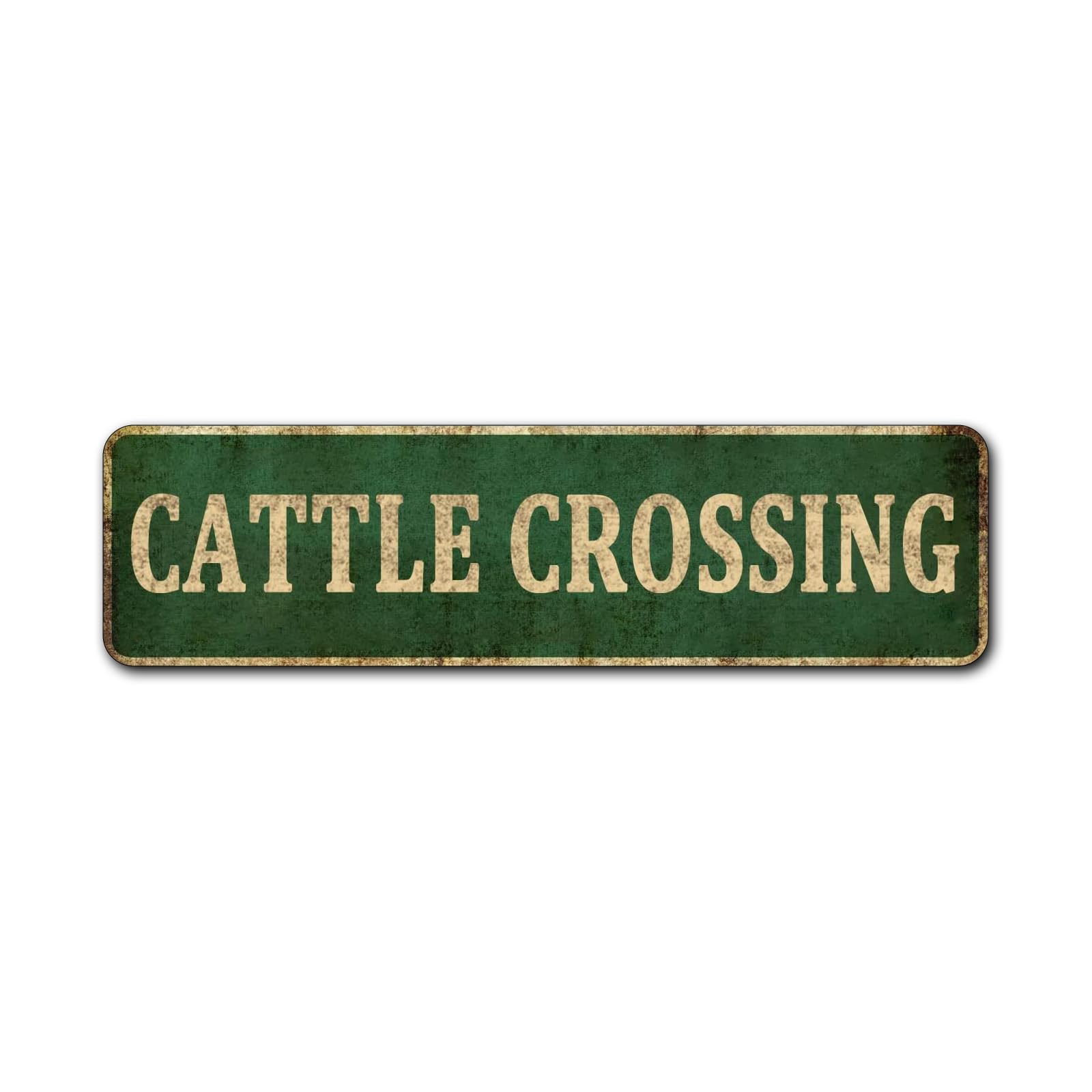 Cattle Crossing Sign,Vintage Retro Decor Cow Ranch Signs Decorations Farm Animal Gift,4x16 Inch