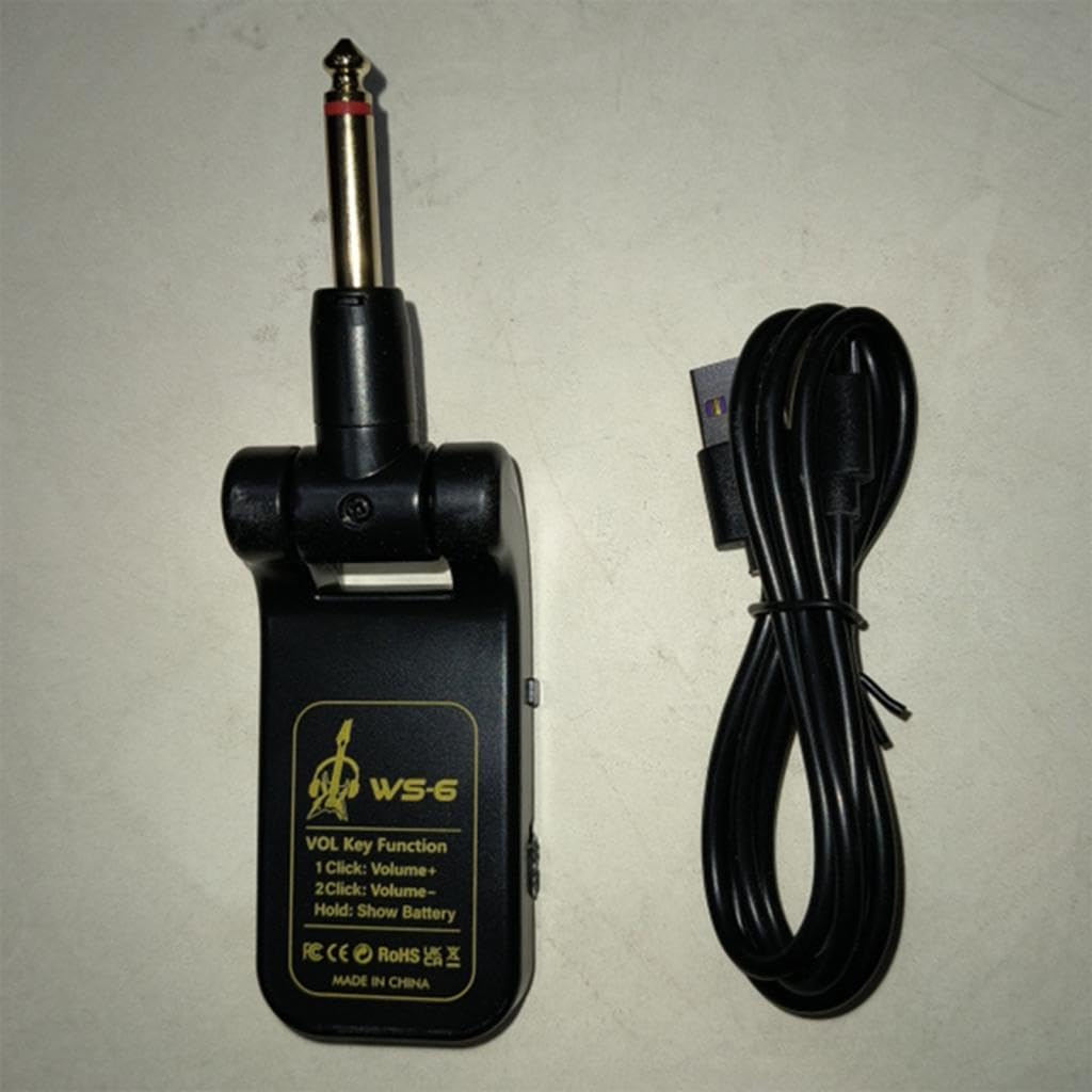 F Fityle Amplificador de auriculares para guitarra, portátil, ligero, para guitarra eléctrica y bajo, pequeño y silencioso, recargable.