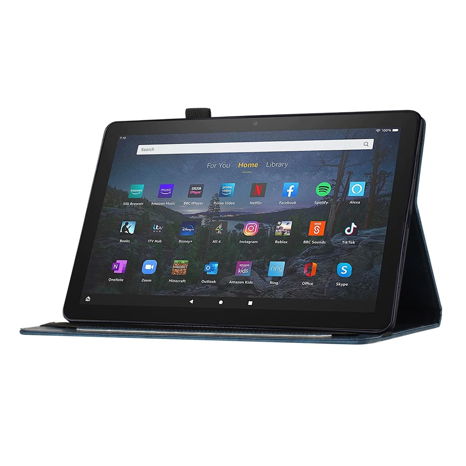Custodia protettiva per tablet PC compatibile con Fire HD 8 / Fire HD 8 Plus (10a generazione, 2020) custodia protettiva pieghevole in rilievo con supporto protettivo antiurto in pelle PU con slot per
