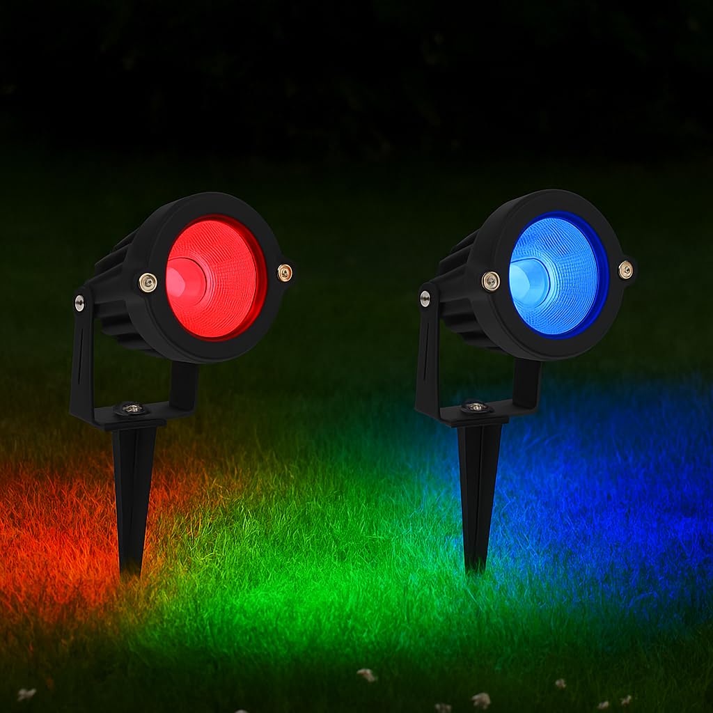 TRIPPING 5WATT RGB Auto Color Changing Waterproof Spike LED Light – Outdoor Landscape Garden Spot Lamp, Multicolor Projection for Decoration, Lawn, Tree, Diwali, Christmas – Pack of 2-image-20