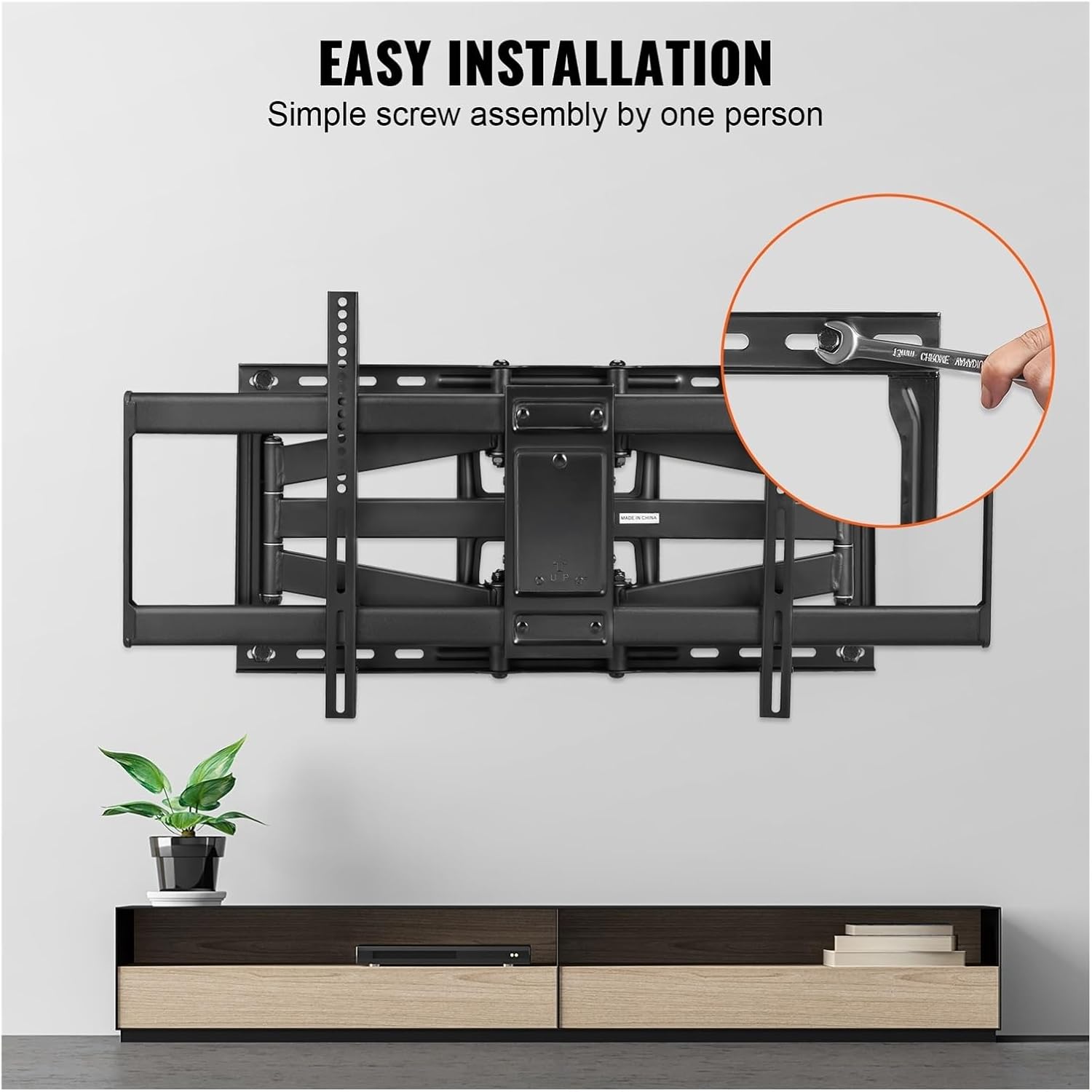 Full Motion TV Mount for 2690" TVsSwivel & Tilt Adjustable Wall Bracket with Articulating Arms (600x400mm) for Optimal Viewing Experience