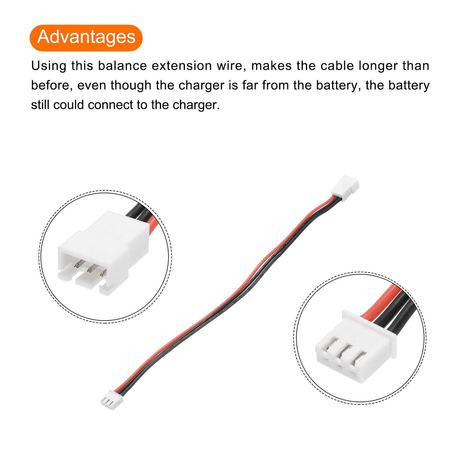 5 Cavi Di Bilanciamento Per Batterie LiPo 3S – JST-XH 4 Pin Maschio, 20cm, Silicone, Per Modellismo - Foto 6