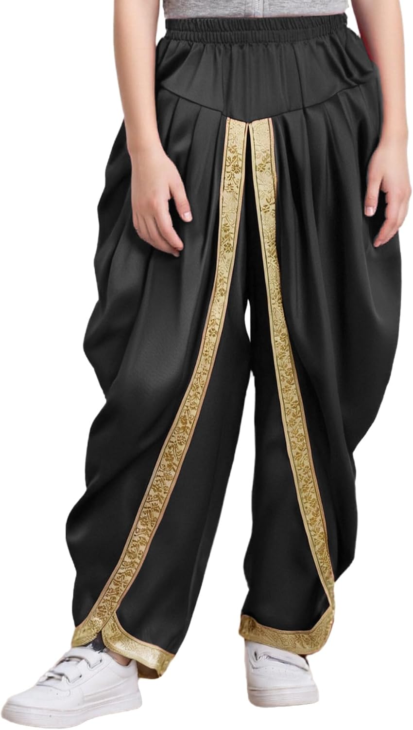 Agoky Kids Boys Satin Harem Dhoti Pants Casual Indian Draped Hippie Baggy Yoga Trousers for Halloween Party