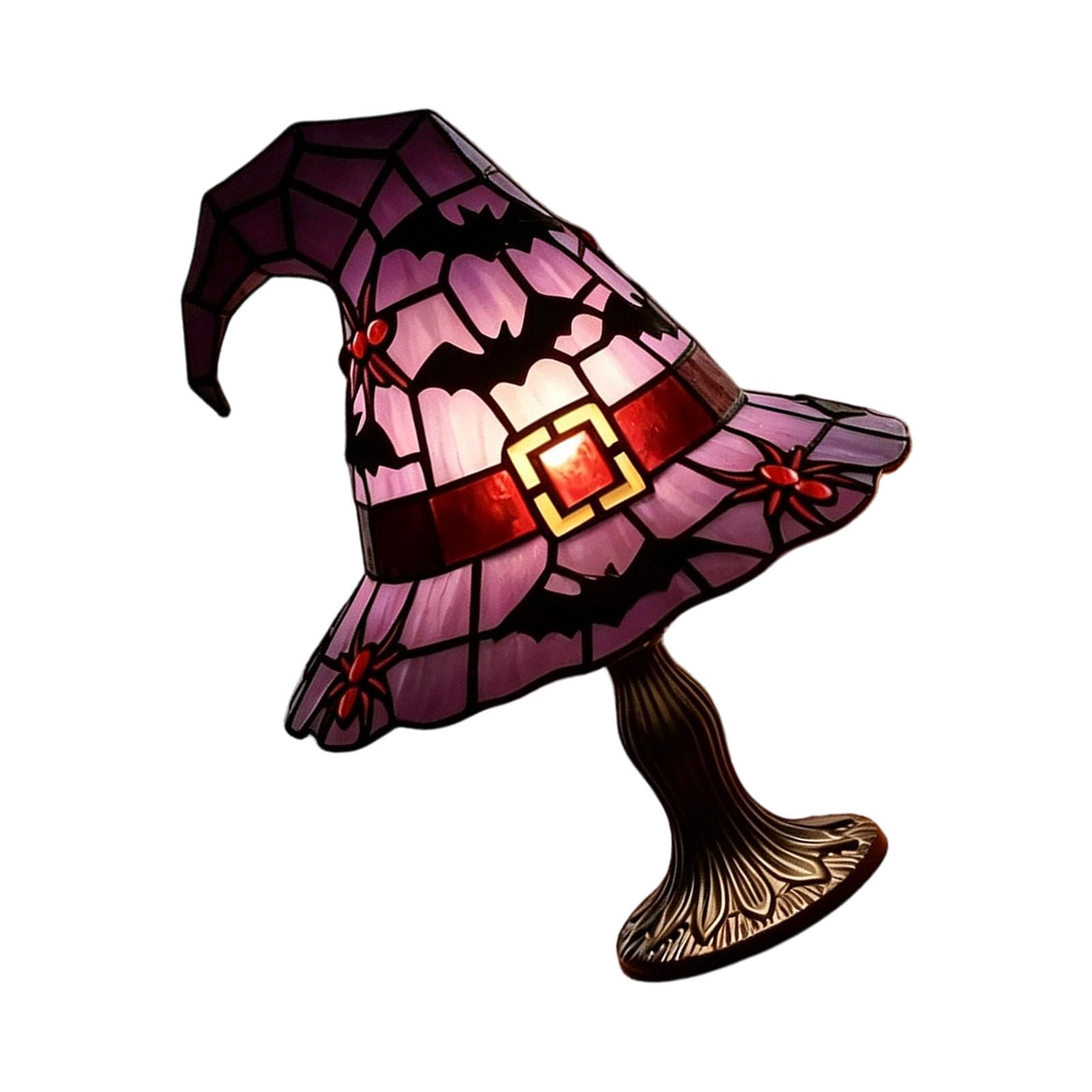Drtlpmb Purple Seasonal Halloween Table Lamp Resin Witch Hat Decor Light For Shelf Desk Bedside And Fall Party Table Displays Halloween Touchseasonal Tabletop Accent Light Indoor Decor