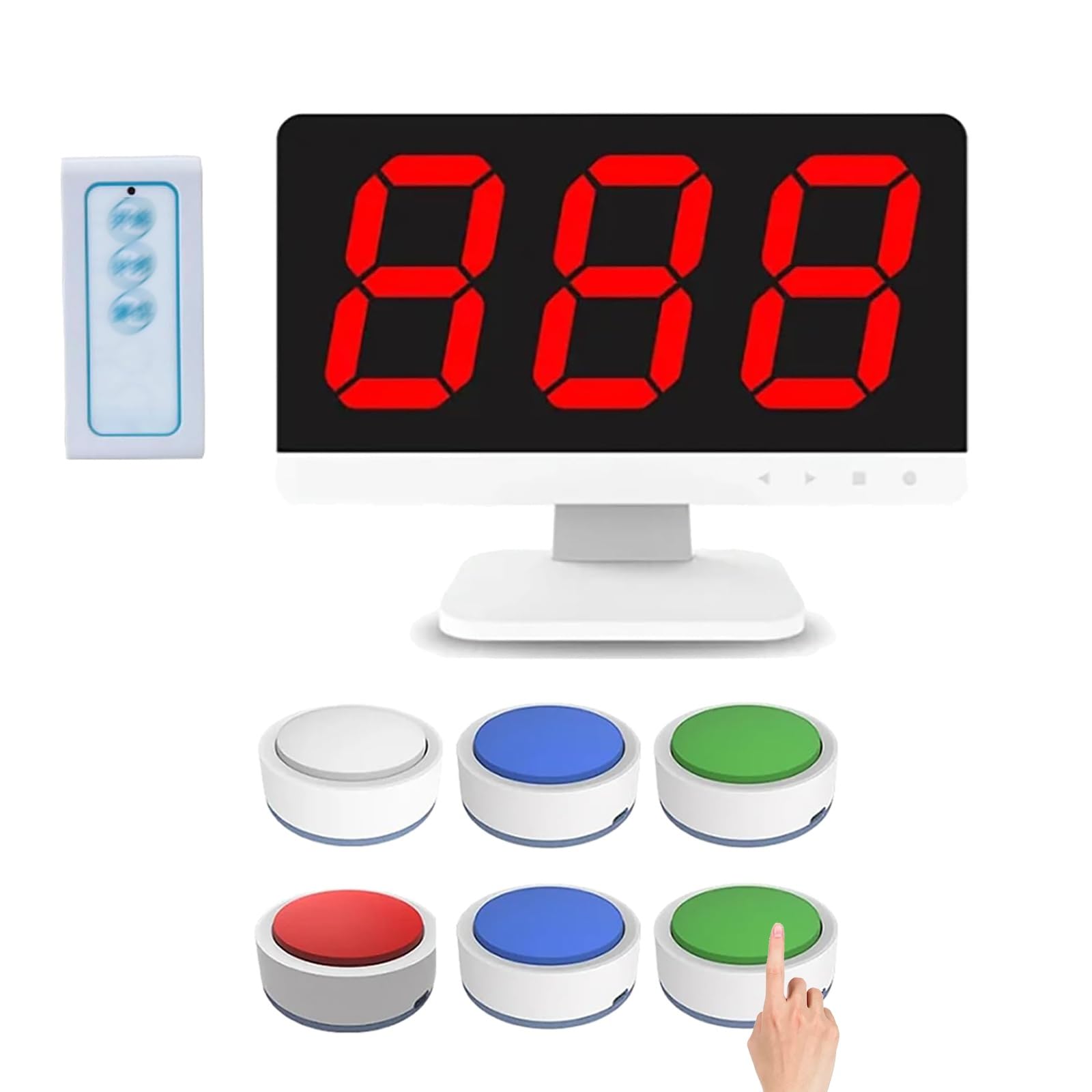 Sistema di gioco a quiz wireless con schermo LCD, cicalini multipli e modalità di risposta per concorsi interattivi e giochi di partito
