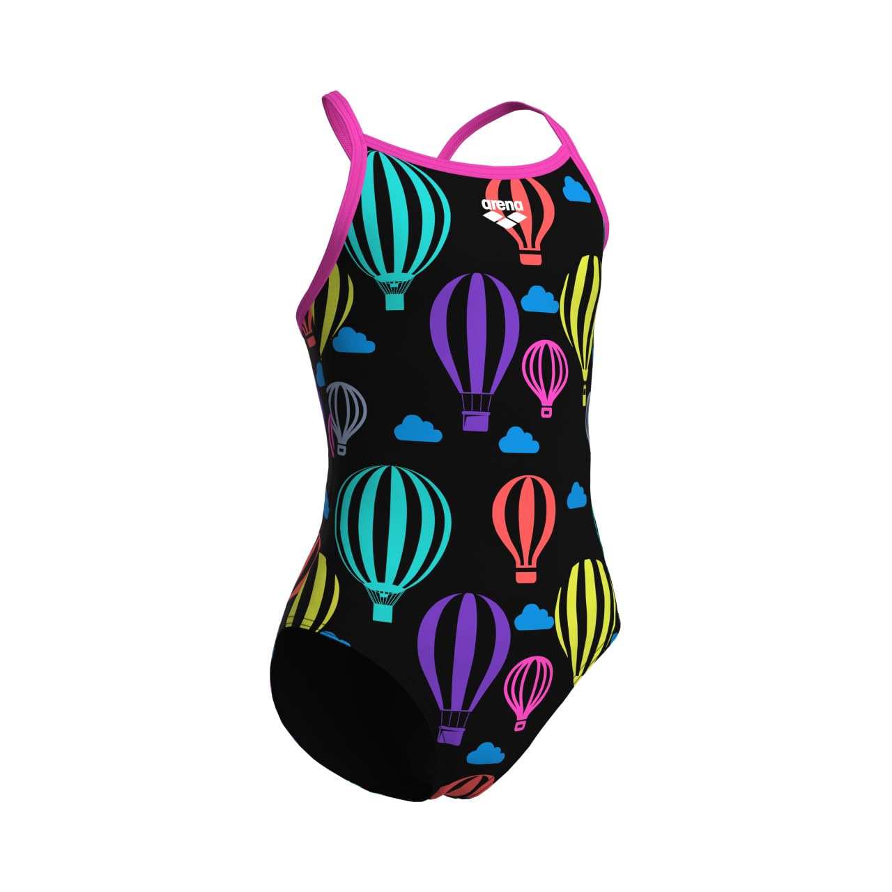 ARENA Costume da bagno intero da bambina, con palloncini, leggero e a goccia sulla schiena