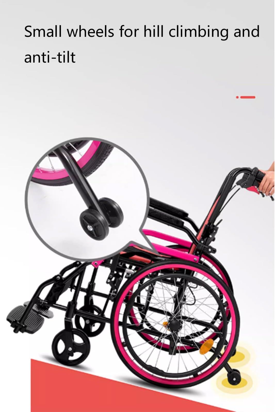 Silla de Ruedas de Viaje Ultraligera, Silla de Ruedas Activa Plegable y Ligera de Aluminio, sillas de Ruedas autopropulsadas para el hogar y los Viajes B