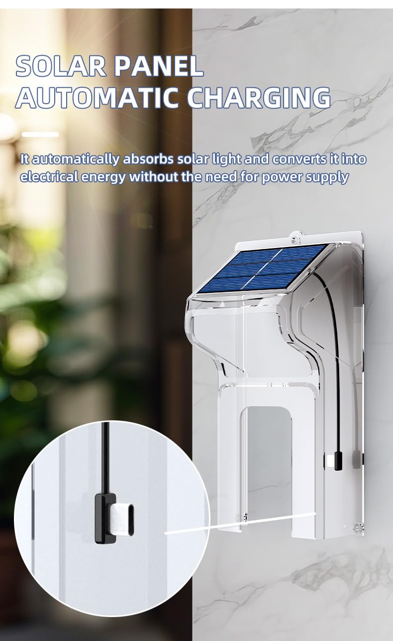 Timbre inalámbrico de video con energía solar, timbre inteligente HD con cambiador de voz de conversación bidireccional, cubierta resistente a la intemperie y monitoreo de movimiento