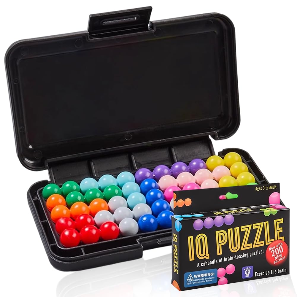 MIFKLMV 3D Brain Teaser Puzzle, IQ Puzzle Games Compatible with IQ Puzzles Set with 200 Challenges, Travel Game for Adults and Kids